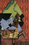 Juan Gris The Fiddle and playing card on the table oil painting picture wholesale